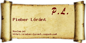 Pieber Lóránt névjegykártya